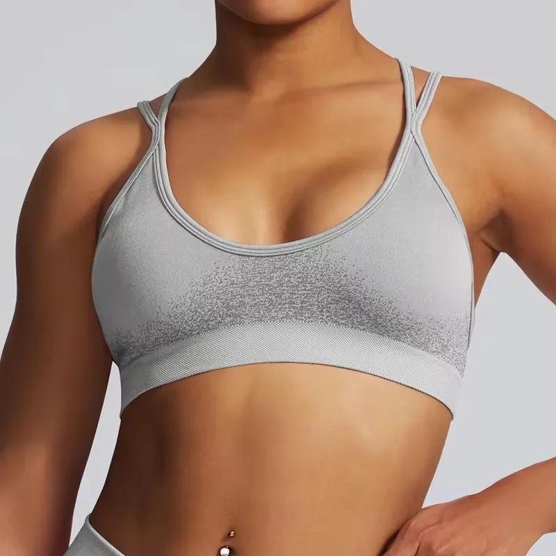 Soutien-gorge de sport Ignite femme rembourré dos croisé - Haut court sans couture yoga fitness gym course