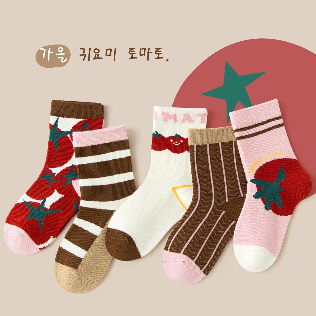 5 paires de chaussettes de printemps pour filles, chaussettes mignonnes en coton de classe A, chauss