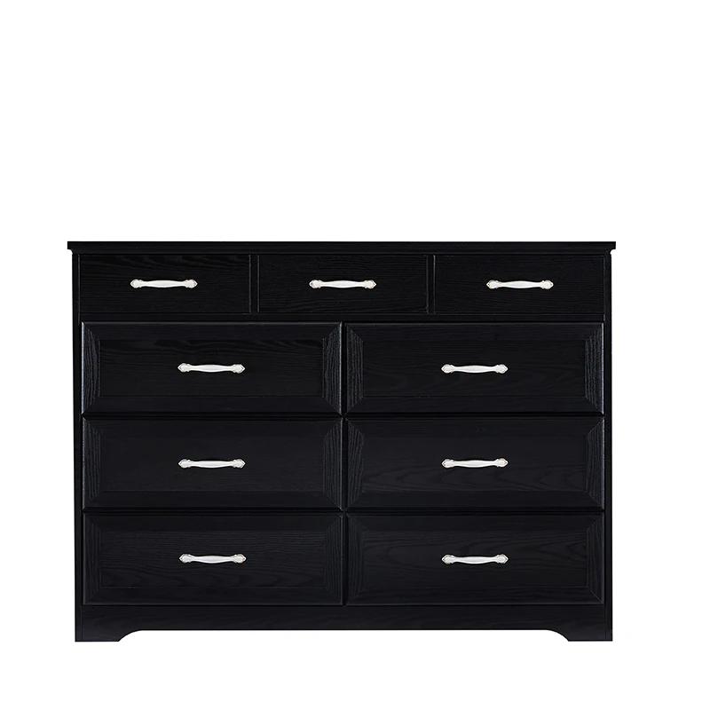 Commode de Chambre à Coucher, Commode Longue à 9 Tiroirs avec Détection Antique, Commode en Bois pou