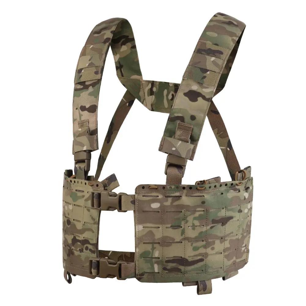 DulglaAlpha-Chest Rig SS Style Molle, Modulaire à Dégagement Rapide, 34 Châssis Fendu, Poudres de Ma