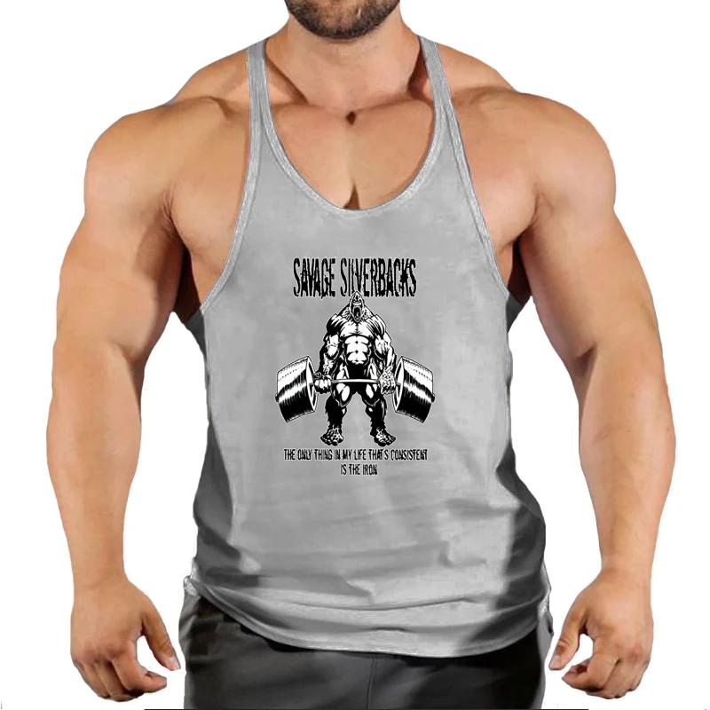 Gilet de fitness en coton pour hommes, ample, sans manches, motif imprimé cool, sport et loisirs, co