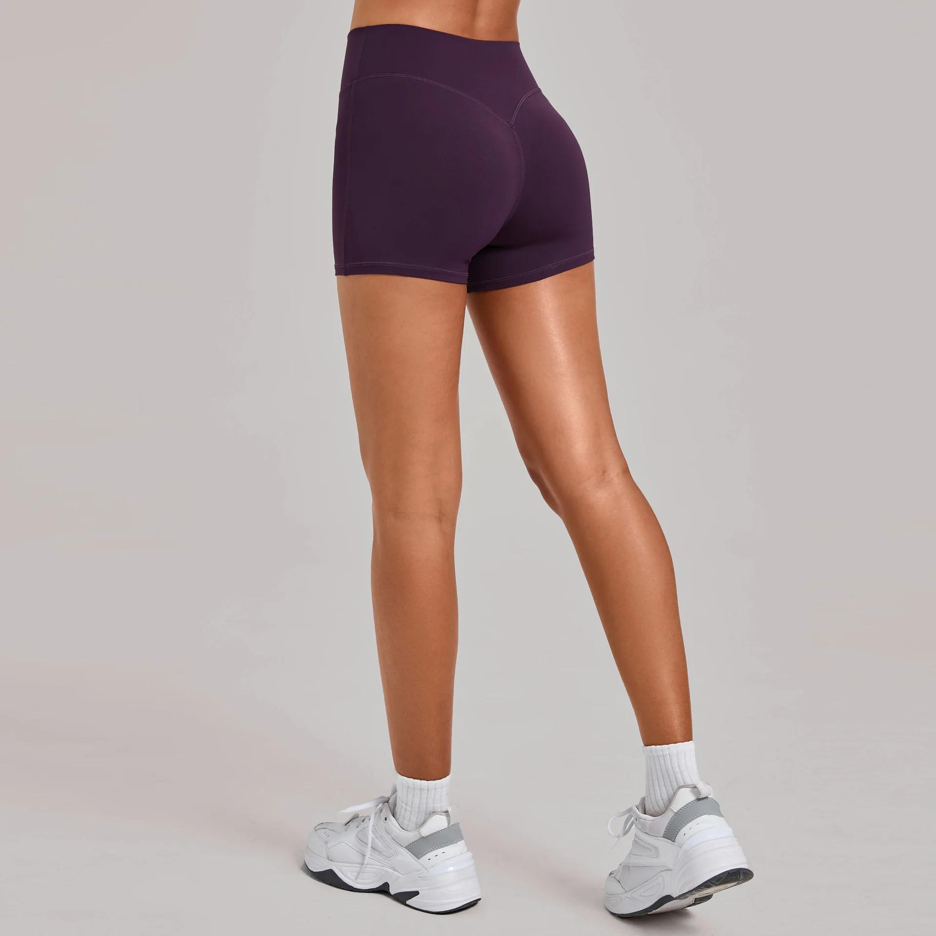 Shorts de yoga moulants Ning Yu pour femmes, taille haute et ajustés, shorts de fitness, shorts de c