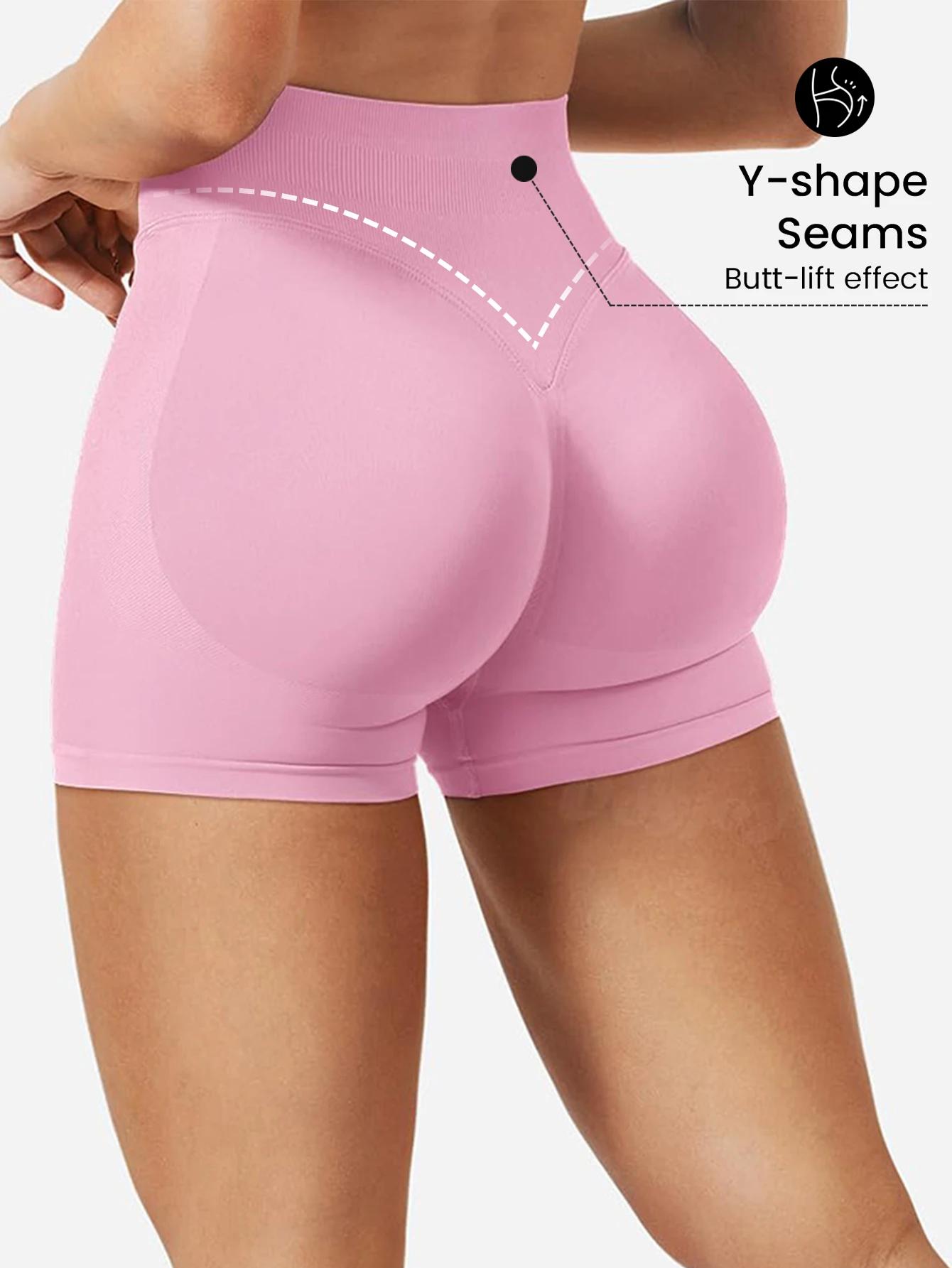 Short de yoga fitness haute élasticité pour le levage des hanches avec des hanches pêche et aucune l