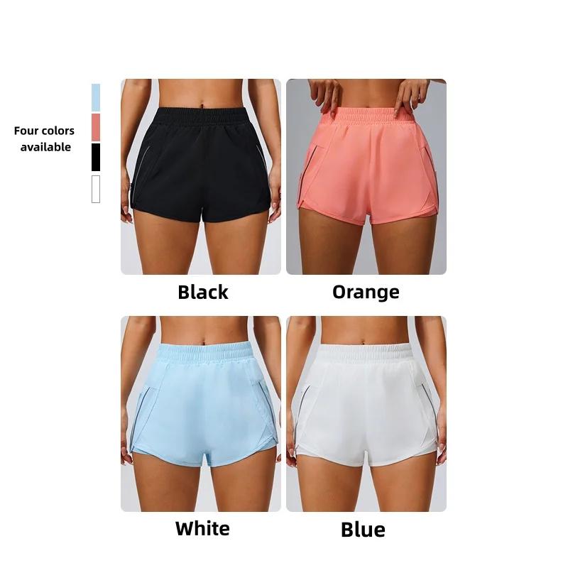 Short de sport à poches, pantalon trois quarts ample de course pour femmes, doublure à séchage rapid