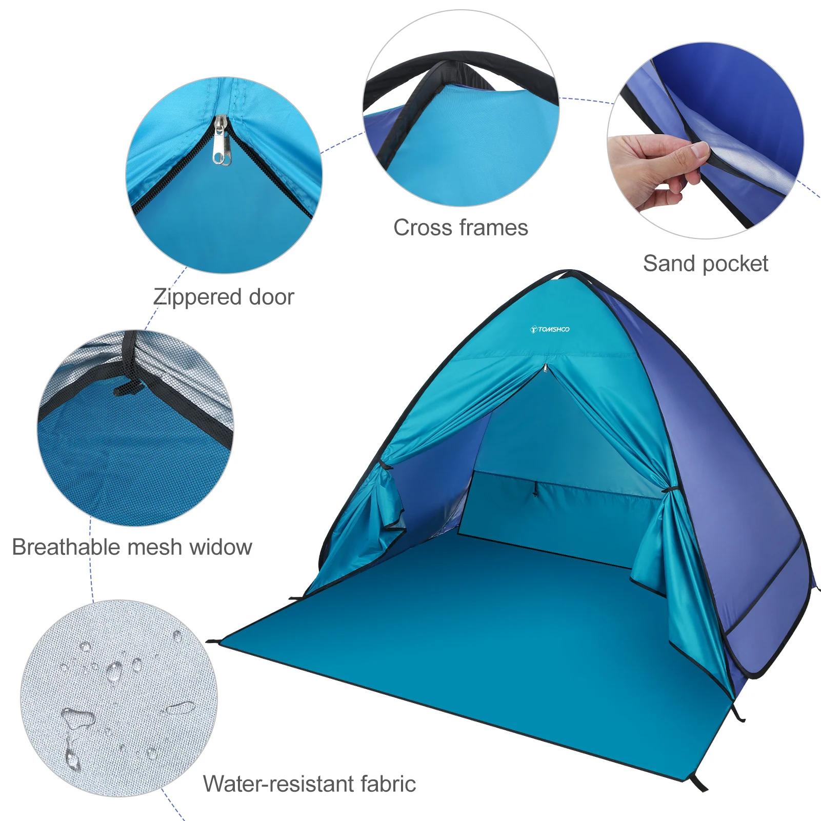 TOMSBathroom-Tente de camping en plein air O Pop Up, tente de plage, ombre de plage extérieure légèr