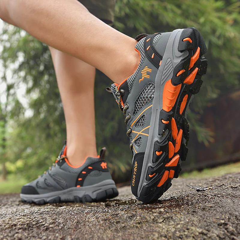 Chaussures de randonnée pour hommes, chaussures de sport simples en maille respirante, chaussures de