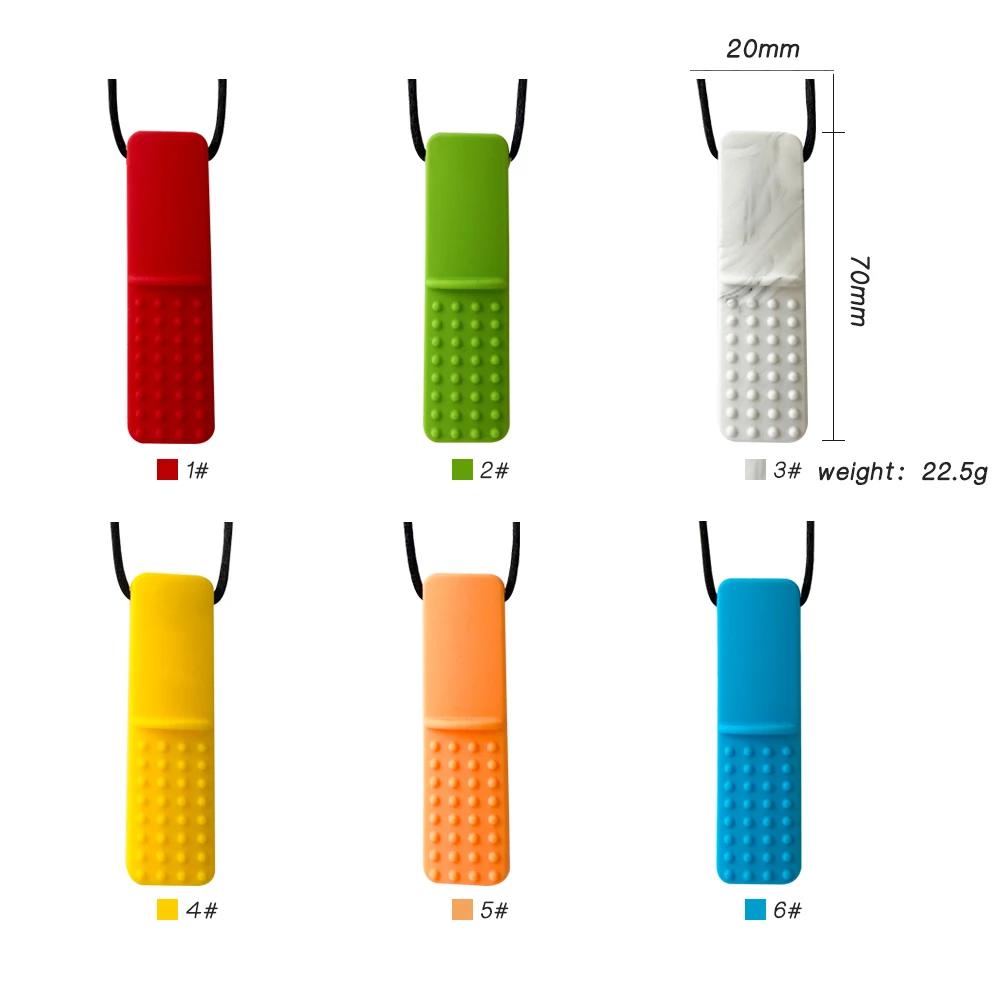 Anneau de dentition en Silicone pour enfants, 1 pièce, collier à mâcher, pendentif sensoriel à mâche