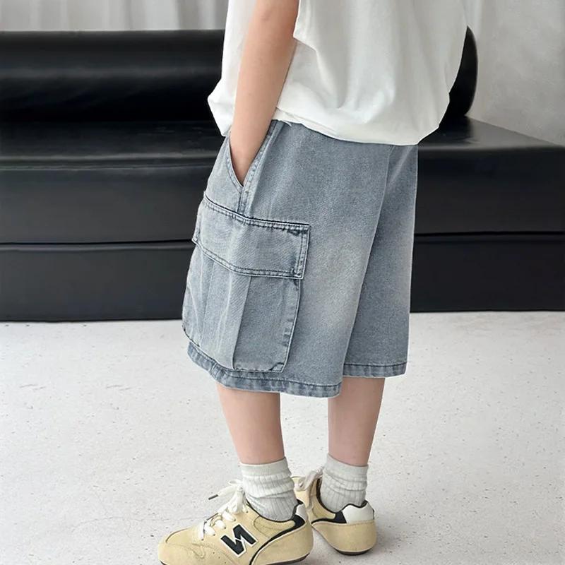 Short en jean pour garçons 2026, 1 pièce, style coréen, décontracté, polyvalent, pour l'été, pantalo