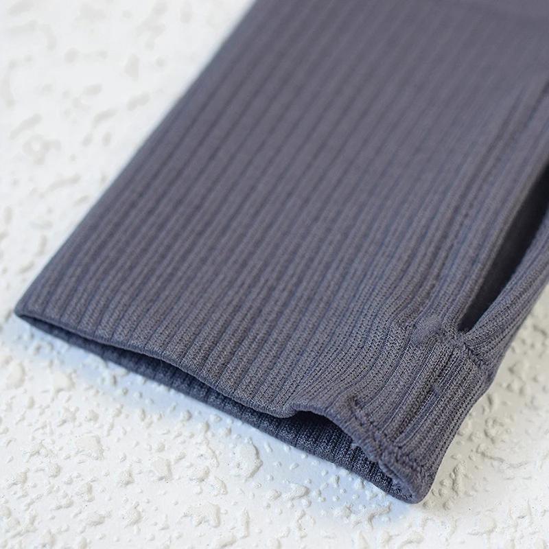 WAREBALL-Leggings de yoga imbibés sans couture pour femme, haut court à manches longues, pantalon de
