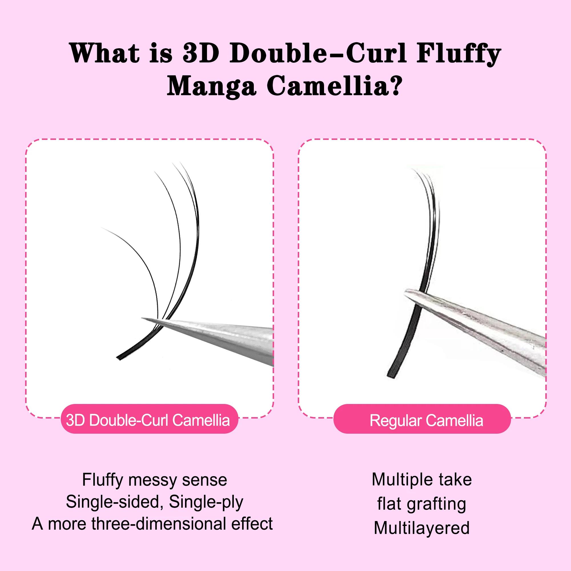 CoMango vision 3d parfaite moelleux camélia cils préfabriqués ventilateurs vaporeux volume extension