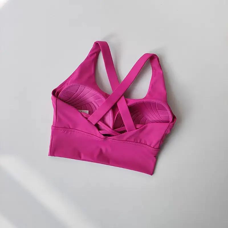 Soutien-gorge de sport sans couture pour femmes, haut court respirant, Fitness, beau dos, Push-Up, a