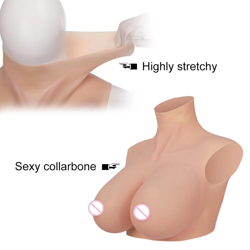 Eyung H Cup-Faux Seins en Silicone, Rehausseur de Seins pour Crossdresser Drag Queen, Sein Mâle à Fe