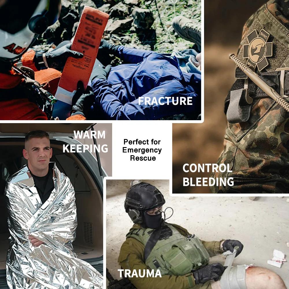 Kit de survie de premiers secours Rhino, pochette IFAK, Kit de Camping fourni avec 20 articles EMT p
