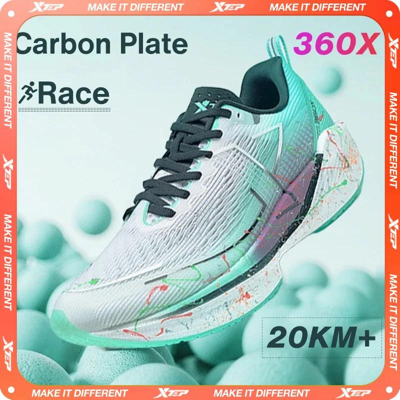Xtep 360X-Chaussures de course professionnelles pour hommes, baskets légères en matériau ETPU, plaqu
