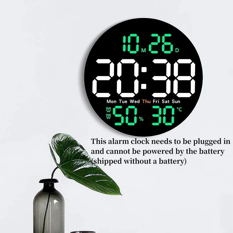 10 pouces télécommande numérique horloge murale température humidité Date semaine synchronisation co