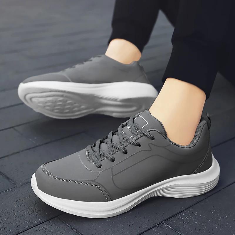 2025 nouveaux hommes légers baskets en cuir décontractées antidérapant respirant mâle chaussures de