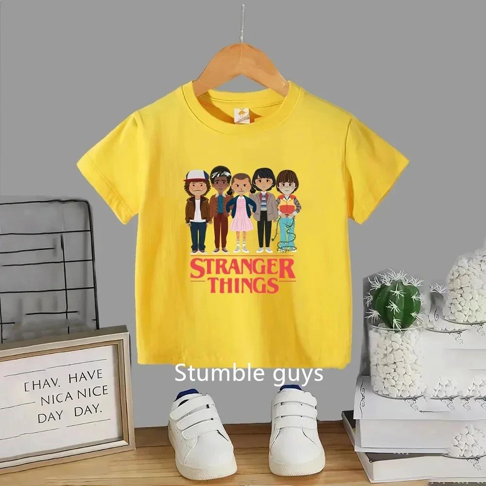 T-shirt d'été 2026 pour enfants, vêtements de voyage, Stranger Things, vêtements pour garçons, t-shi