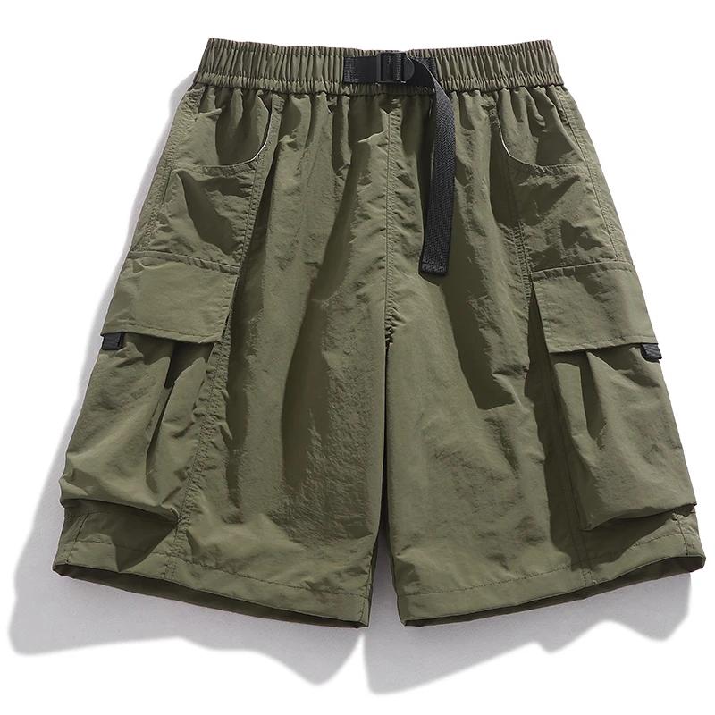 Short de Skateboard pour femmes et hommes, ample, décontracté, avec ceinture, grande poche, Cargo, B