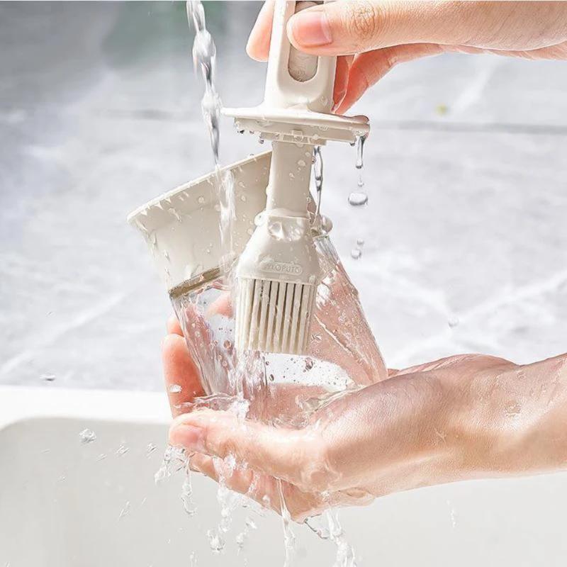 Bouteille distributrice d'huile sans BPA, ensemble de brosses en silicone pour la cuisson, le barbec