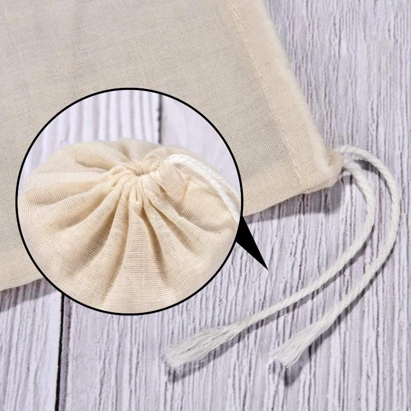 Sac en tissu de gaze de coton pur, 50 pièces, sac filtre à aspiration unique, assaisonnement marinad