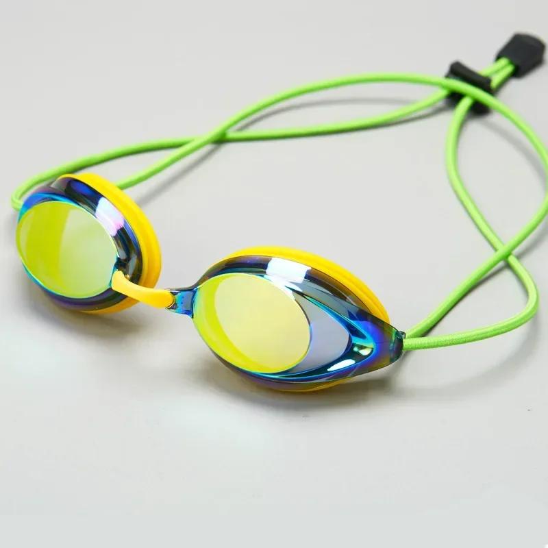 Nouvelles lunettes de natation tête de corde avec couleur vive galvanisées lunettes imperméables et
