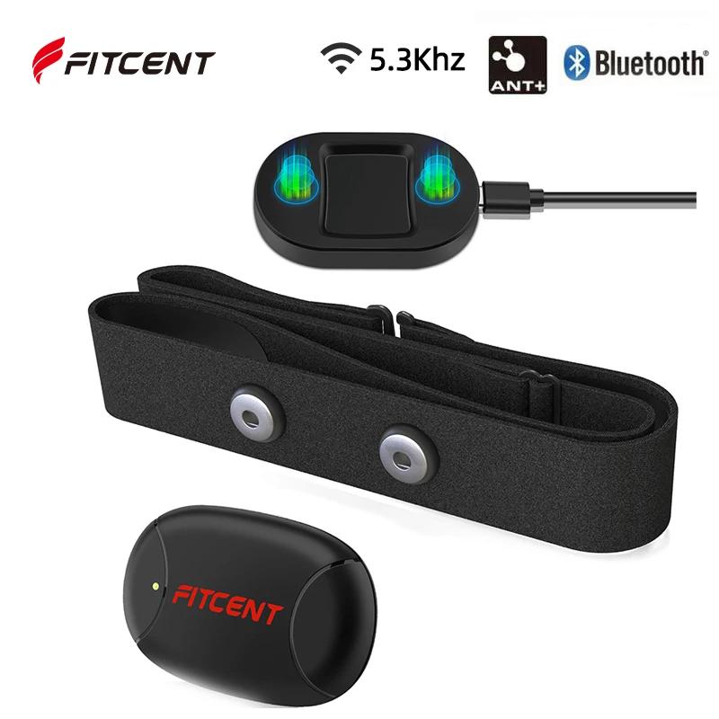 Moniteur de fréquence cardiaque Rechargeable FITCENT avec capteur de sangle pectorale Bluetooth ANT