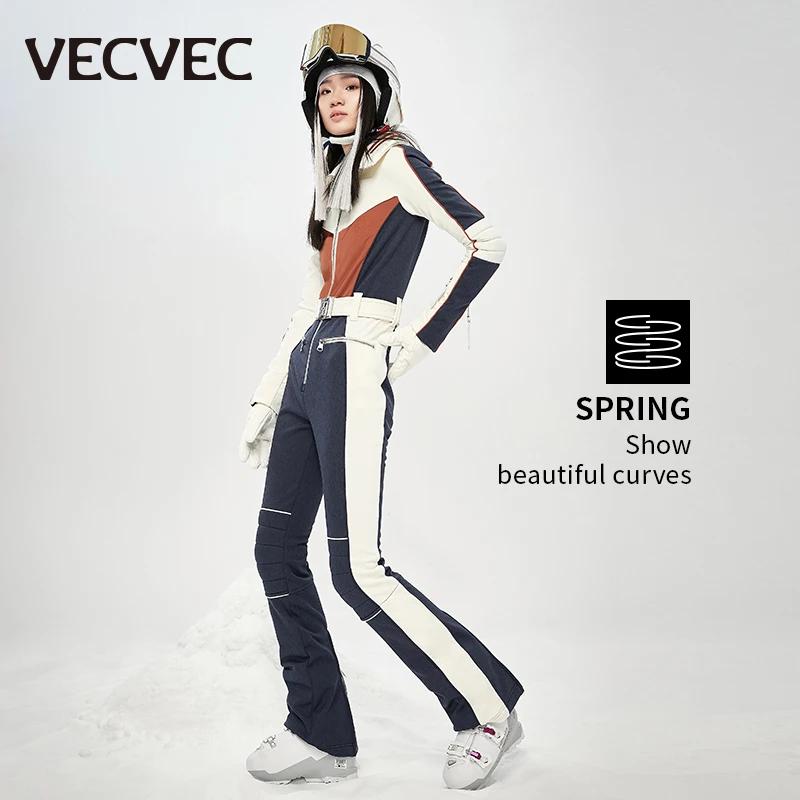 VECVEC – combinaison de Ski pour femme, vêtement respirant, coupe-vent, imperméable, bavoir, pour la