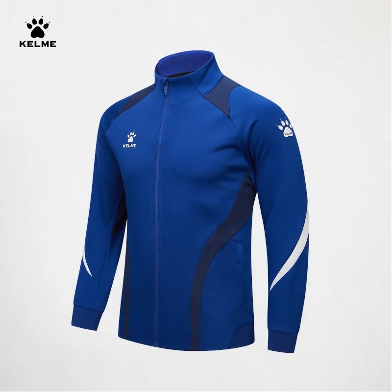 Veste entraînement football Kelme homme automne col montant coupe-vent course sport