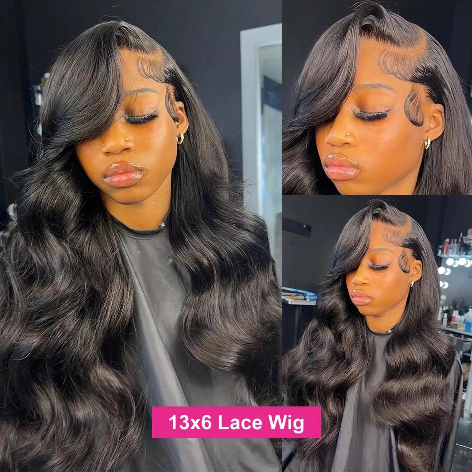 Perruque Lace Front Wig Body Wave Brésilienne Naturelle, Cheveux Bling, 13x4 13x6, Pre-Plucked, Tran