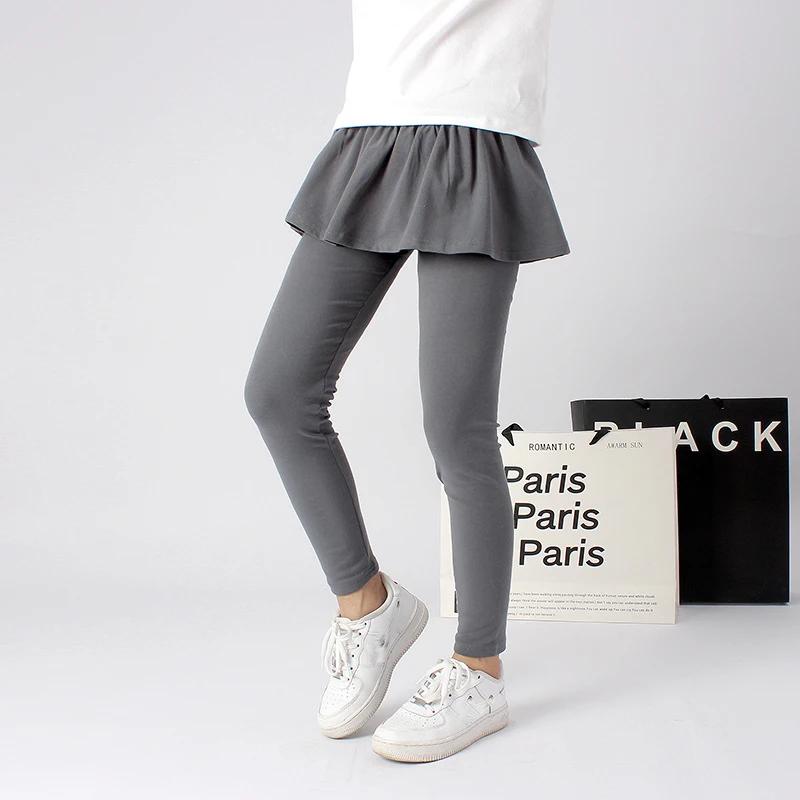 2026 nouveauté coton maigre grands enfants filles jupe Leggings haute élastique solide printemps ado