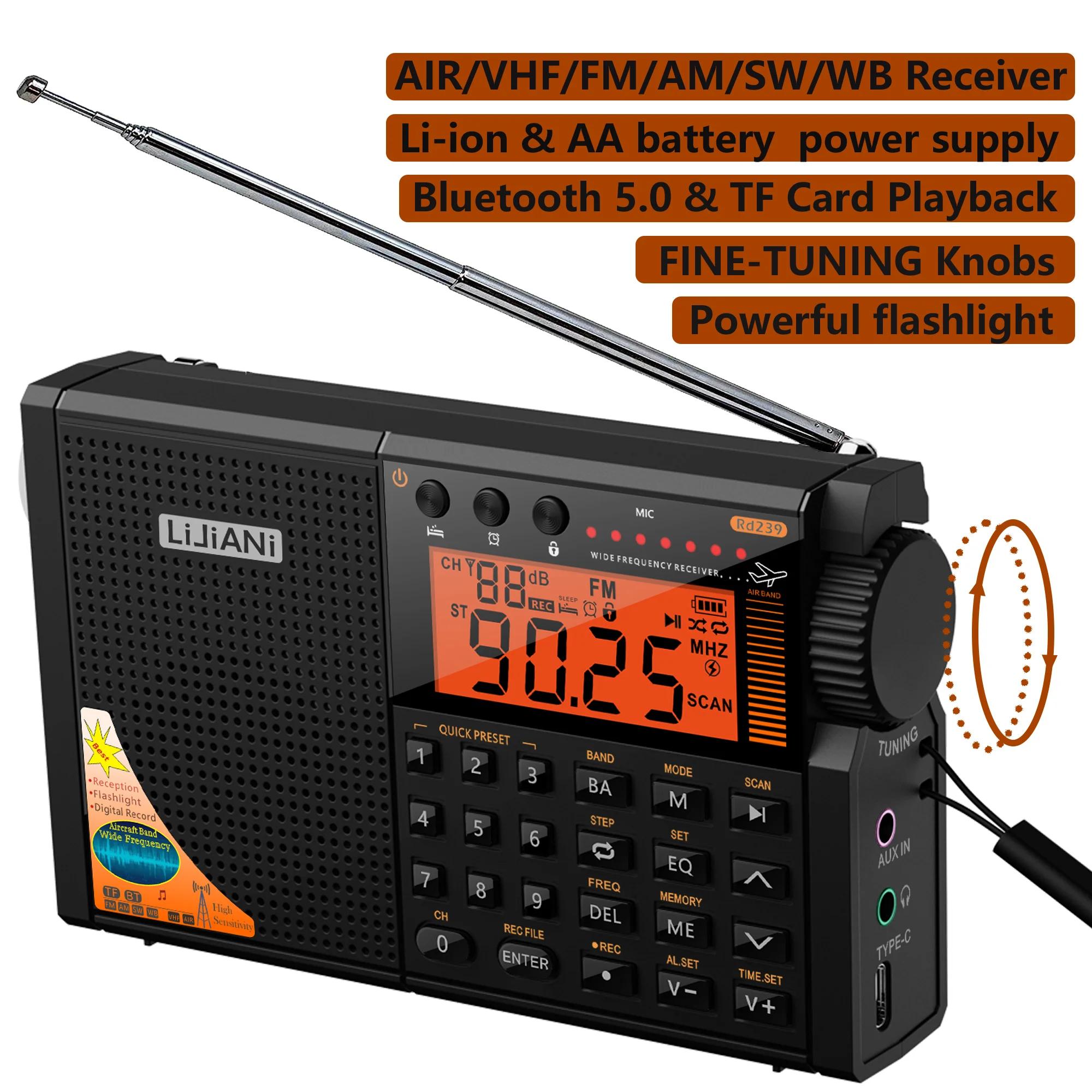 COMPANY-Radio amateur à ondes courtes, FM SW MW, VHF, Air WB, toutes bandes mondiales, Bluetooth, le