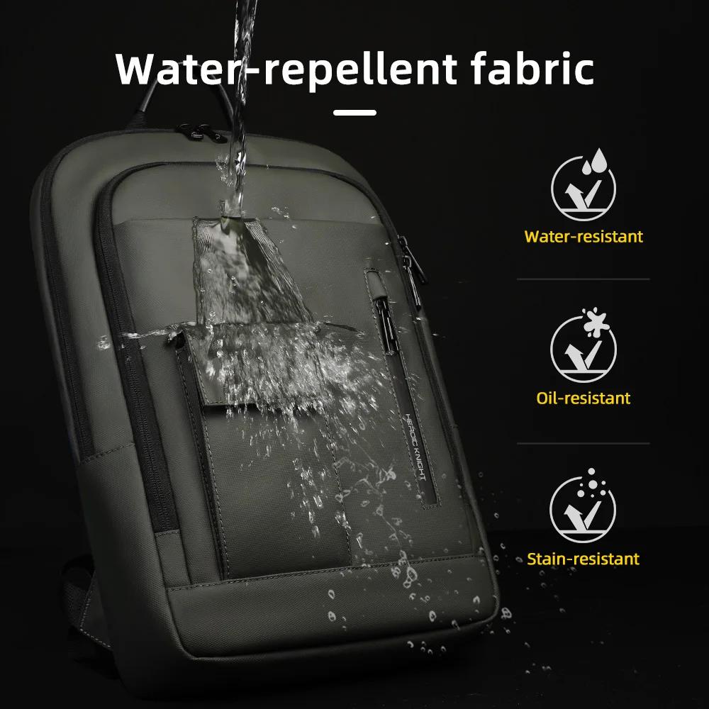Heroic Knight – sac à dos d'affaires fin pour hommes, étanche, pour ordinateur portable 15.6 pouces,