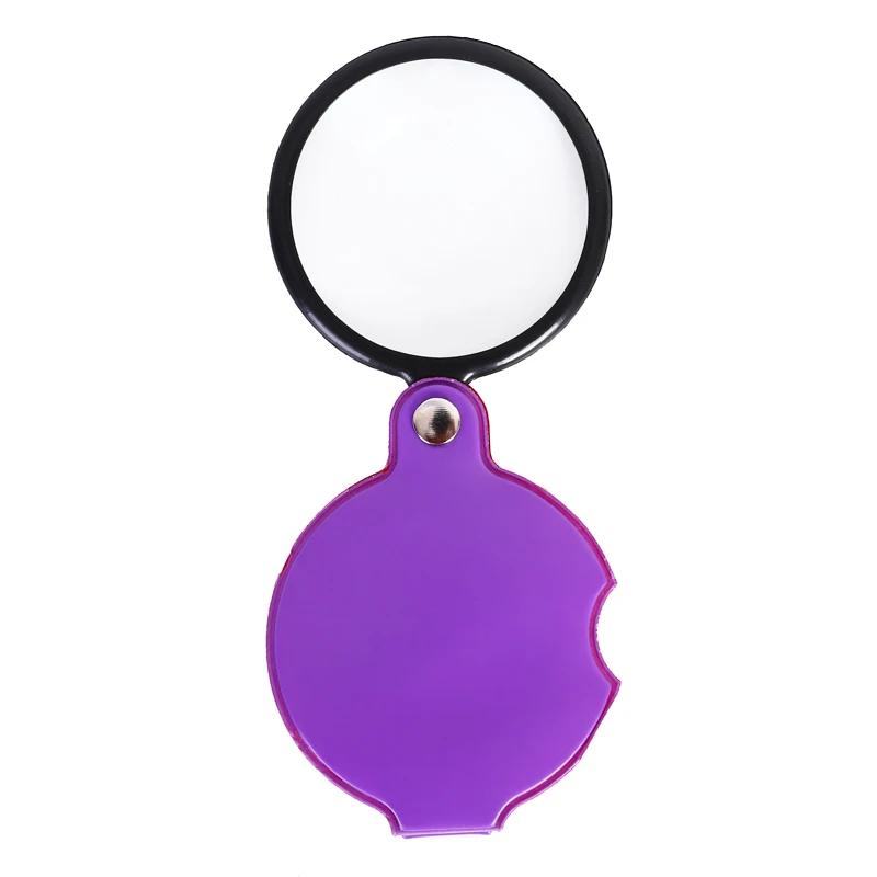 Mini loupe 50/60mm, étui en cuir plié 6/8X, Portable, lecture de journaux, bijoux, cadeau, loupe à l