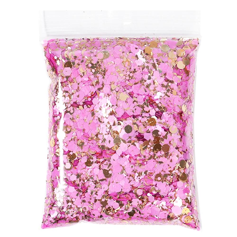50 g/sac holographique gros paillettes princesse série or cosmétique artisanat paillettes pour résin