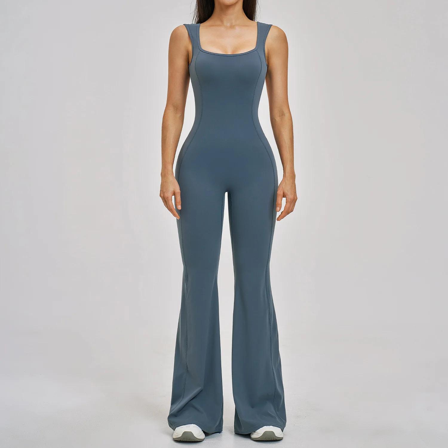 Ensemble de yoga pour femme, combinaison de sport une pièce à dos élégant, tenue de fitness athlétiq