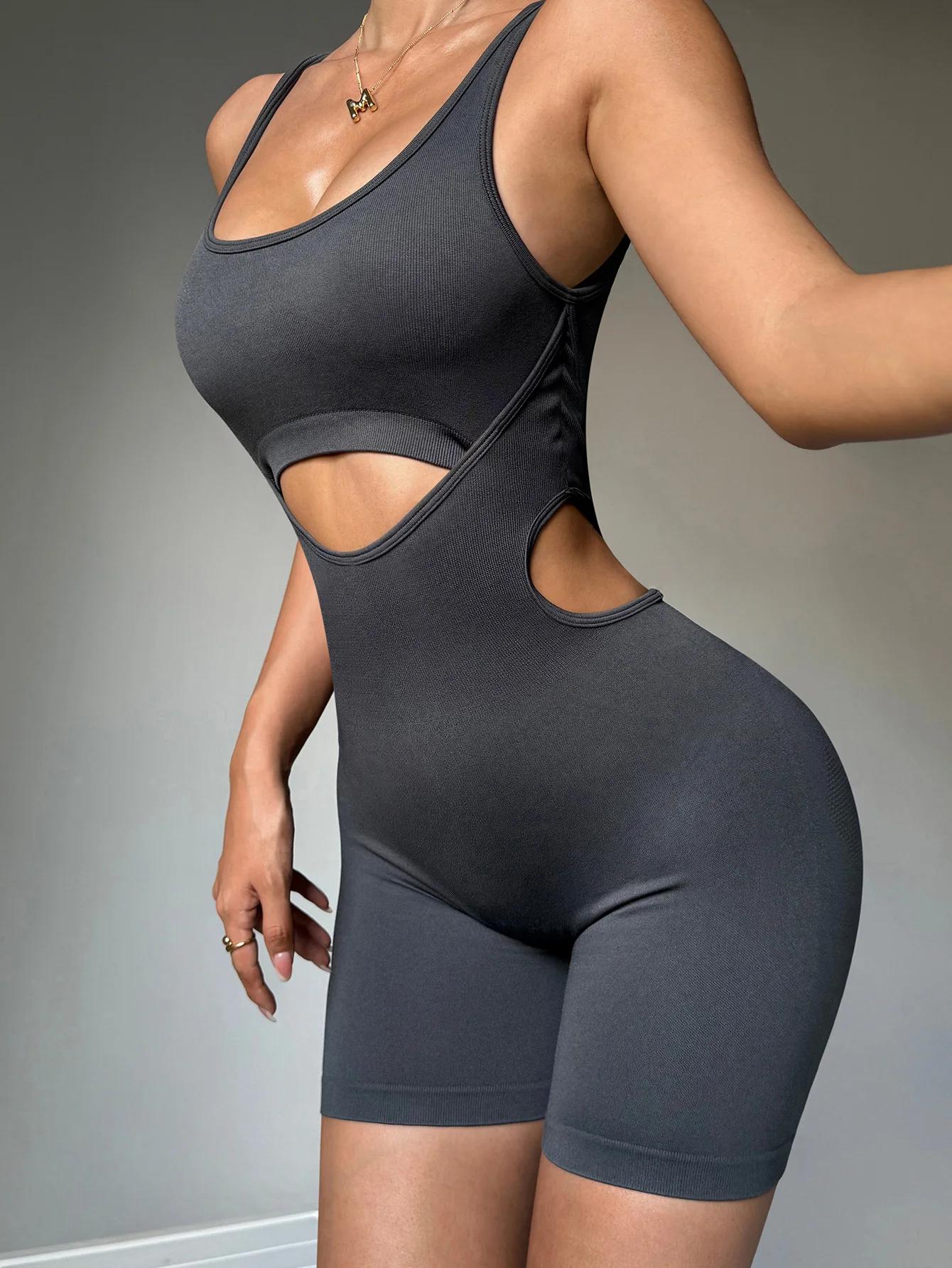 Onesie dos de beauté ajouré, taille sans couture, séchage rapide, Yoga, exercice de gymnastique, spo