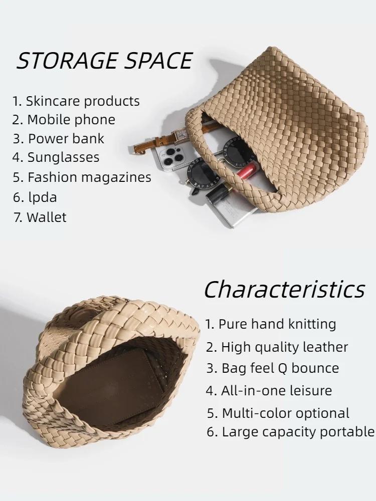Sac seau tissé à la main pour femme, sac à main de créateur, PU, petite taille, haute qualité, luxe,