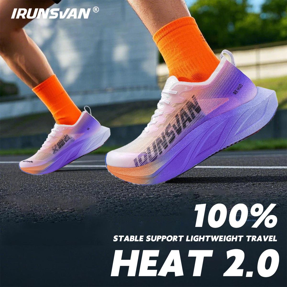 Chaussures de course sur route Marathon en plaque de carbone T800-IRUNSVAN baskets légères et respir