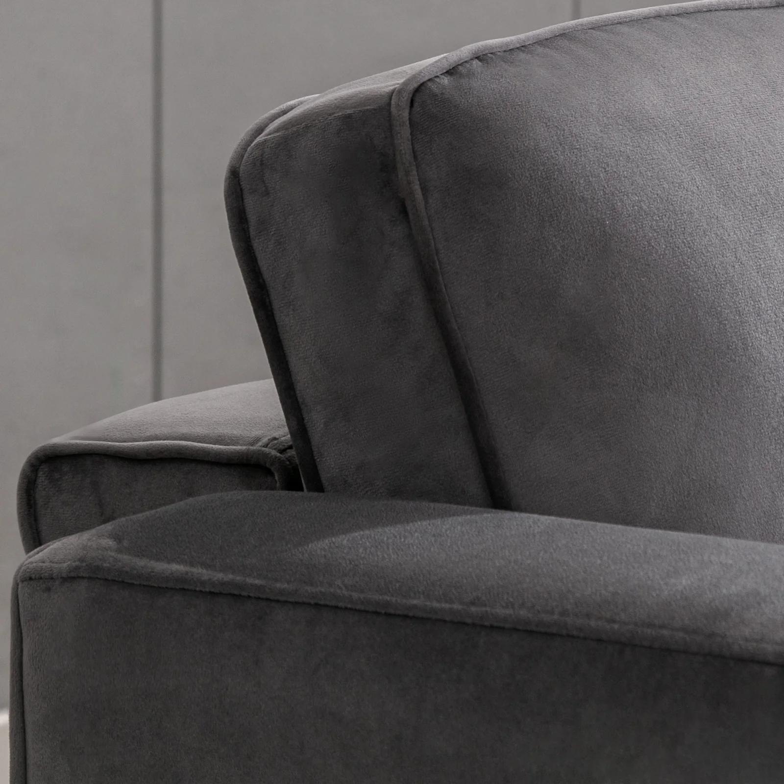 HORGgland-Canapé convertible en O, canapé sectionnel gris foncé modulaire, dossier et accoudoirs rég