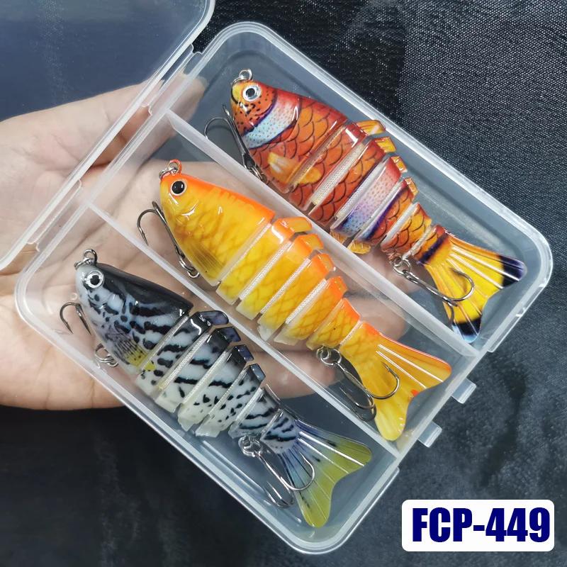 3 pièces leurres de pêche coulants appâts artificiels bioniques multi-articulés appâts artificiels d