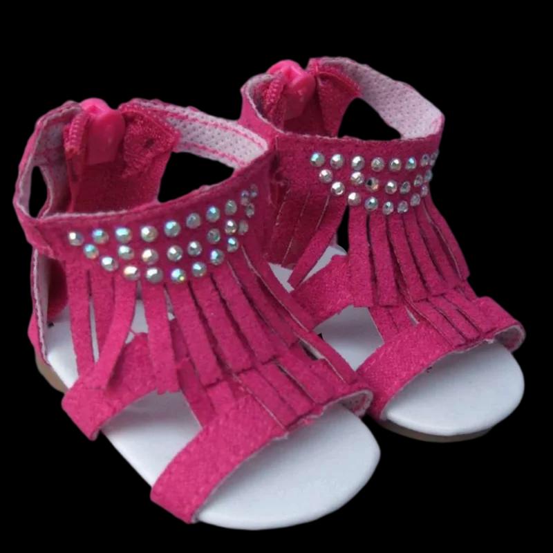 Chaussures d'été pour poupée fille de 18 pouces, Jean, chaussures de poupée de 7cm pour bébé Reborn