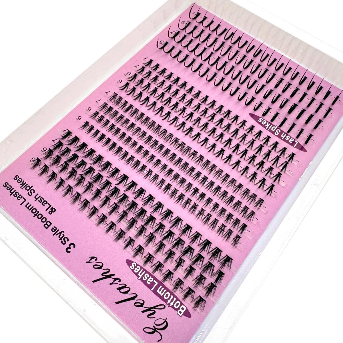 16 rangées de grappes de cils inférieurs et pointes Volume Extensions de grappes de cils individuels