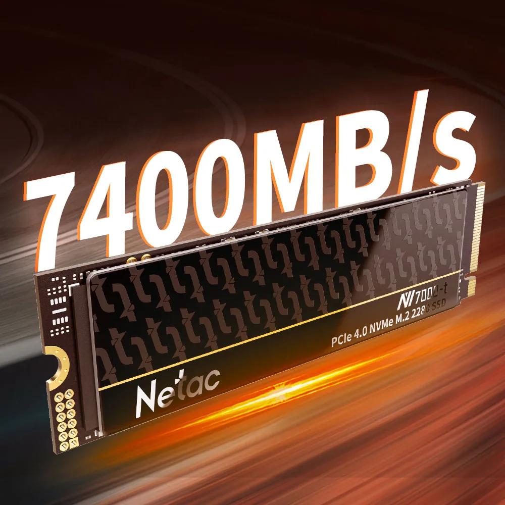 Netac 7400 mo/s SSD NVMe M2 2 to 1 to 512GB 4 to disque dur interne à semi-conducteurs M.2 PCIe 4.0x