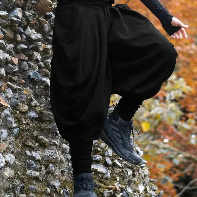 Pantalon de jogging ample pour homme, style streetwear, couleur unie, cordon de serrage, pantalon de