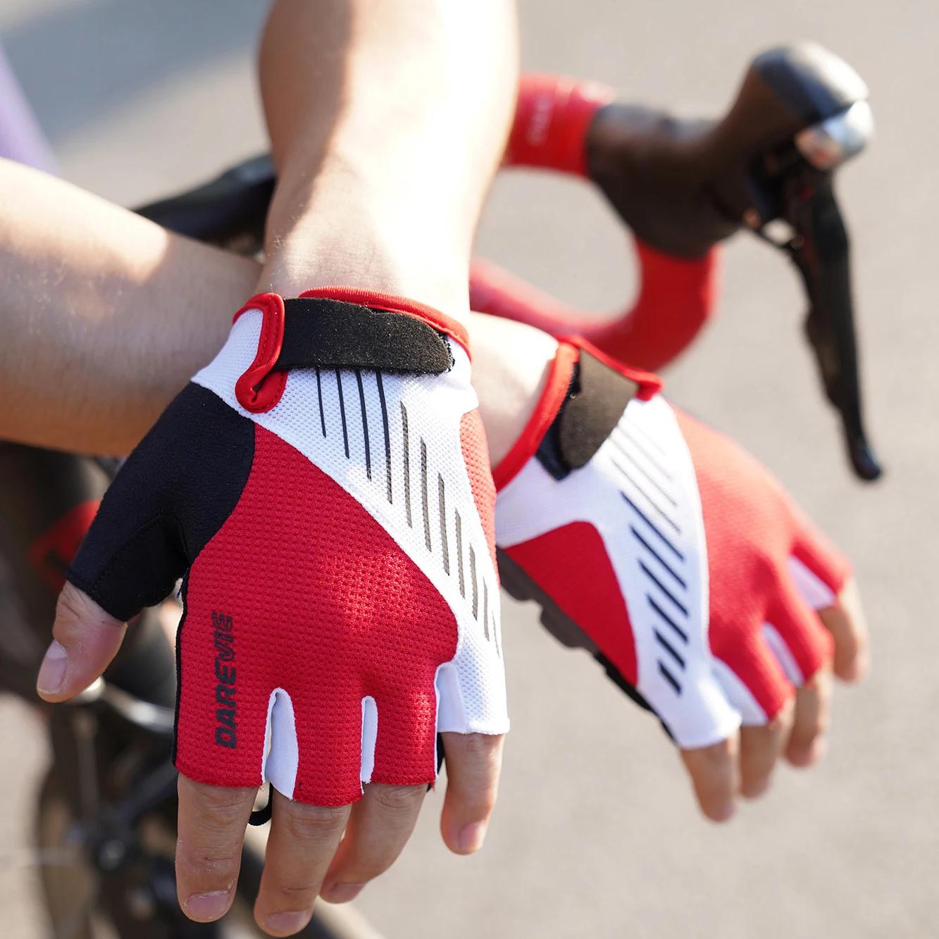 DAREVIE vtt gants de cyclisme demi doigt Taiwan tissu Gel rembourré antichoc gants de cyclisme gants