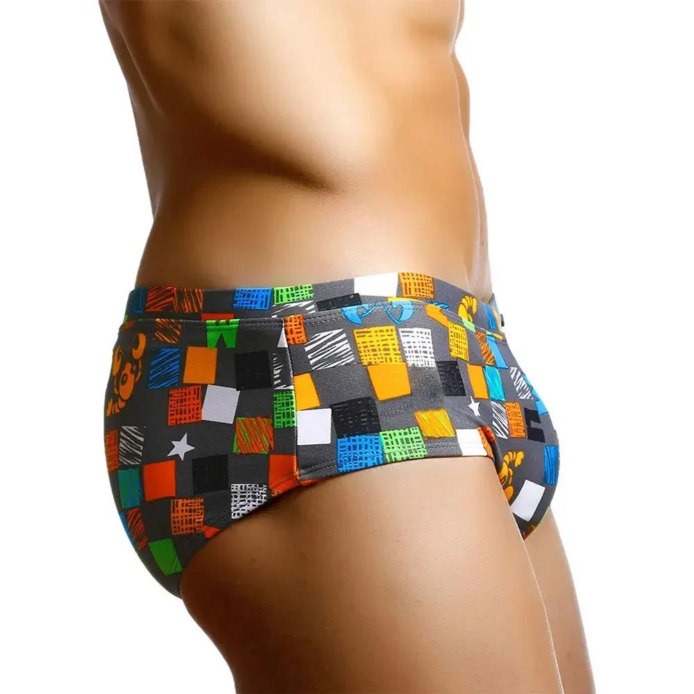 Sexy été hommes maillots de bain maillots de bain carré Graffiti Surf maillot de bain Boxer slips Bi