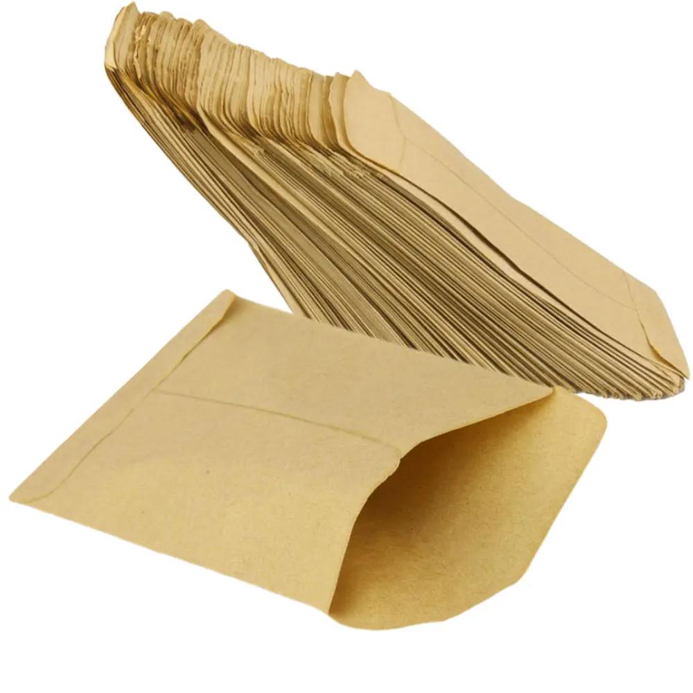100 pcs/lot 6x10 cm sac en papier Kraft Mini enveloppe cadeau bonbons sacs Snack cuisson graine paqu
