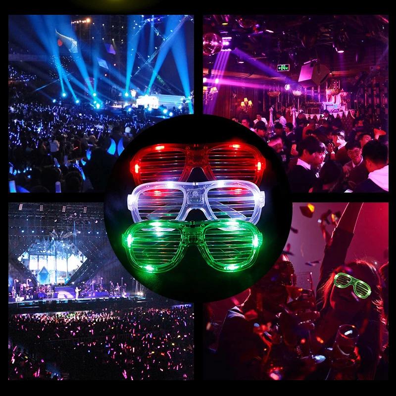 Lunettes de soleil néon phosphorescentes pour fête d'anniversaire et de mariage, lumière LED, faveur