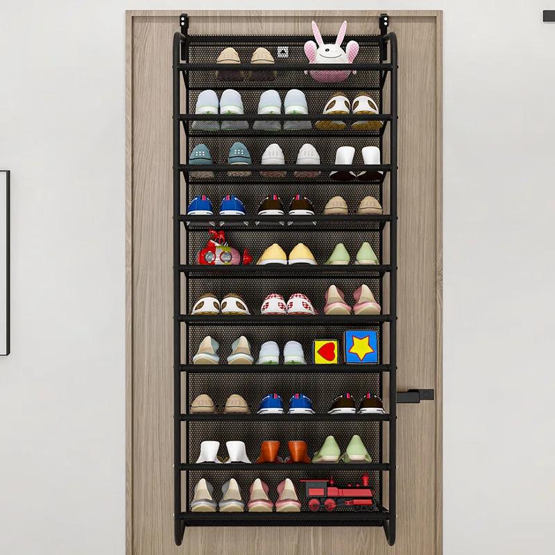 Armoire à chaussures de rangement anti-poussière domestique, simple, mural, étagère à chaussures à é