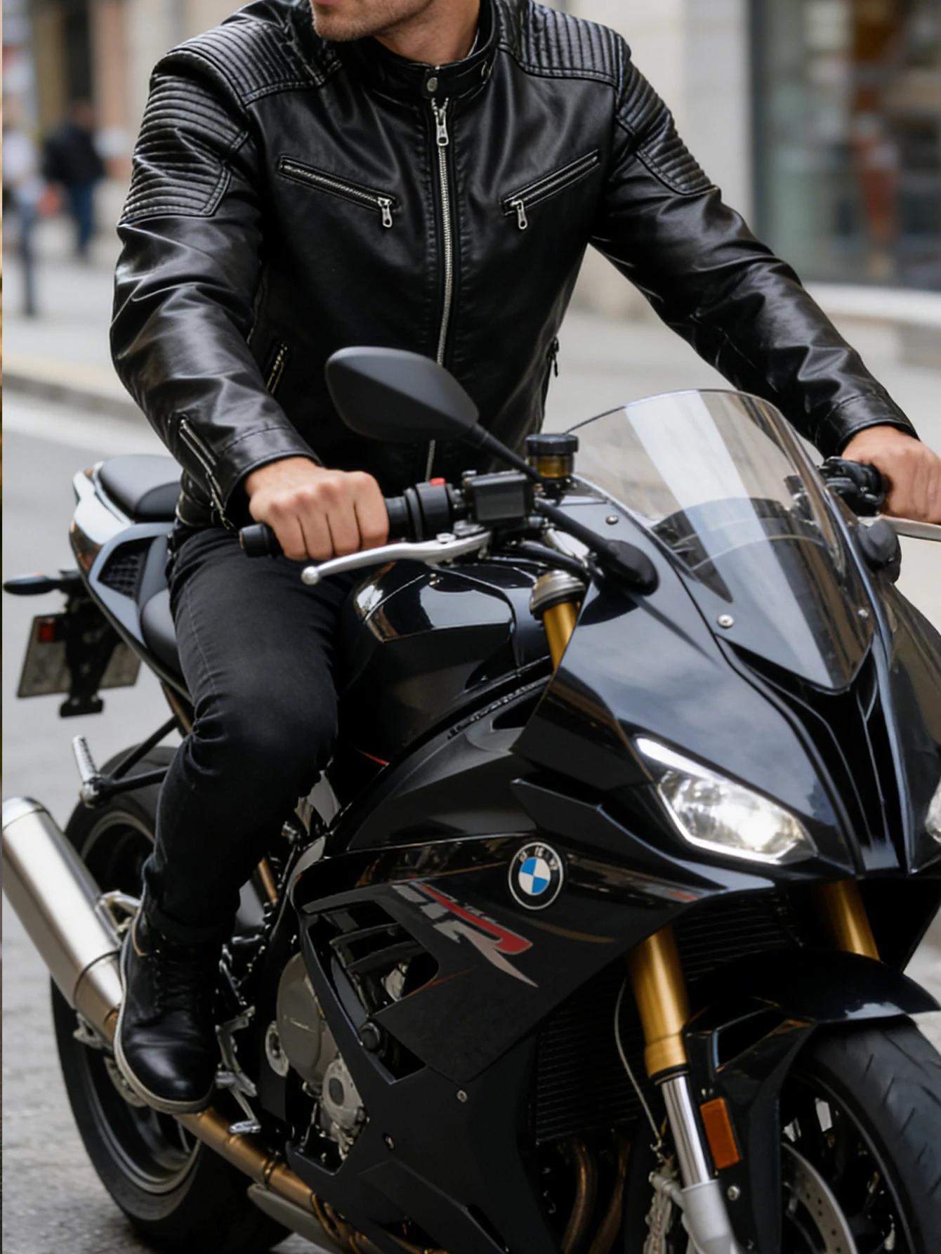 Veste de course en simili cuir, vestes de course de motard surdimensionnées, Streetwear unisexe